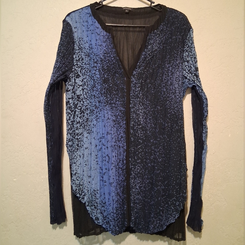 Komarov Long Sleeve Shirt Ginkle Women Black-Blue SzL Y2k Fairy Fantasy Gothic
